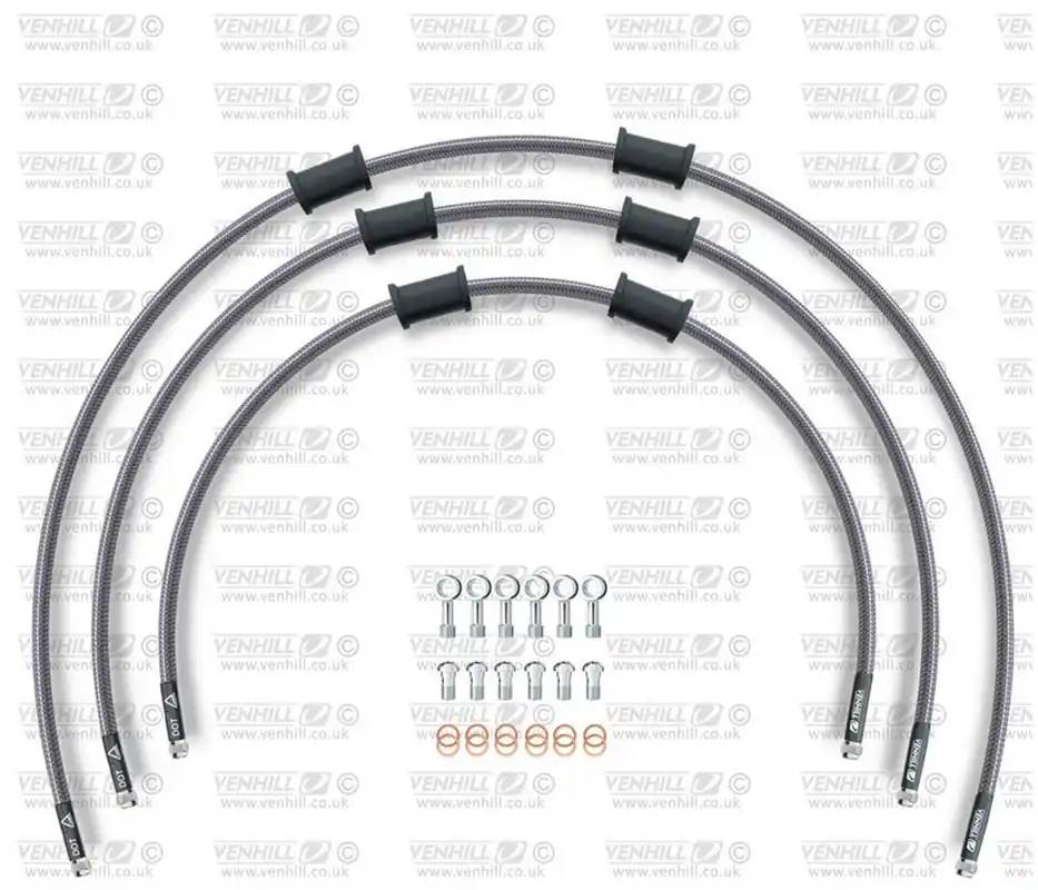 Speciální Cena STANDARD Hadice přední brzdy sada Venhill POWERHOSEPLUS SUZ-7007F (3 hadice v sadě) Průhledné hadice, chromové koncovky