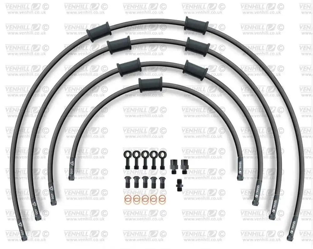 Omezená Nabídka STANDARD Hadice přední brzdy sada Venhill POWERHOSEPLUS BMW-10012FB-BK (4 hadice v sadě) černé hadice, černé koncovky