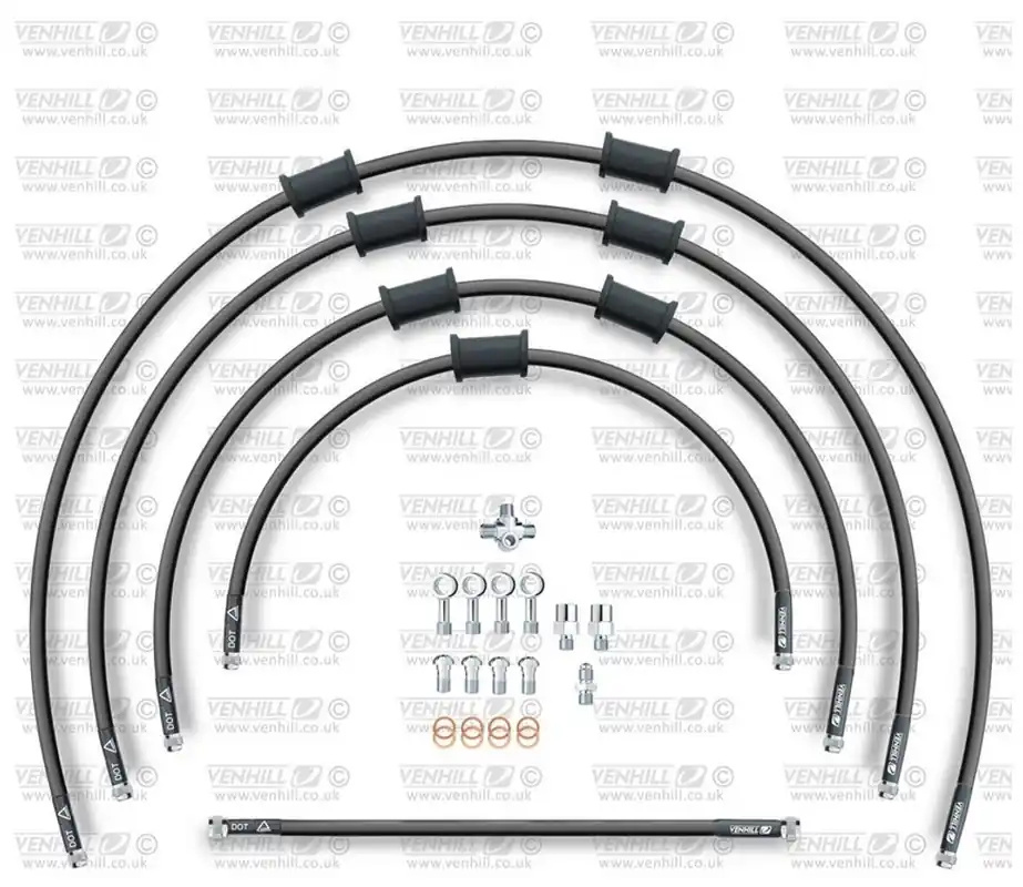 STANDARD Hadice přední brzdy sada Venhill POWERHOSEPLUS SUZ-5007FS-BK (5hadic v sadě) černé hadice, nerezové koncovky Přímo Od Výrobce