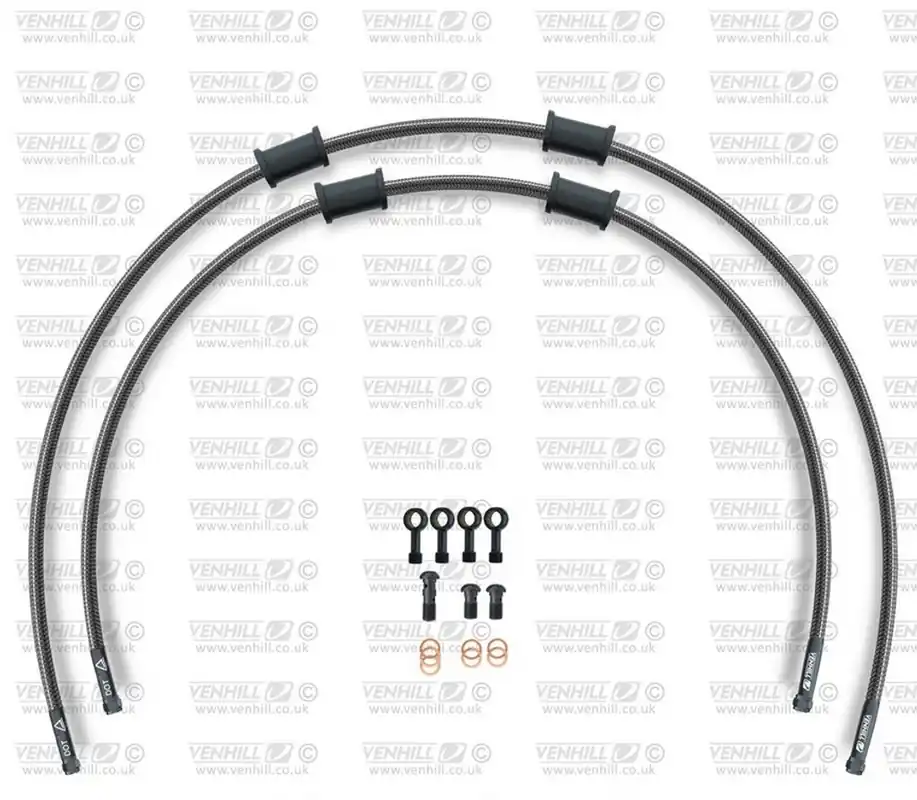 Ověřený CROSSOVER Hadice přední brzdy sada Venhill POWERHOSEPLUS HON-10027FB-CB (2 hadice v sadě) karbonové hadice, černé koncovky