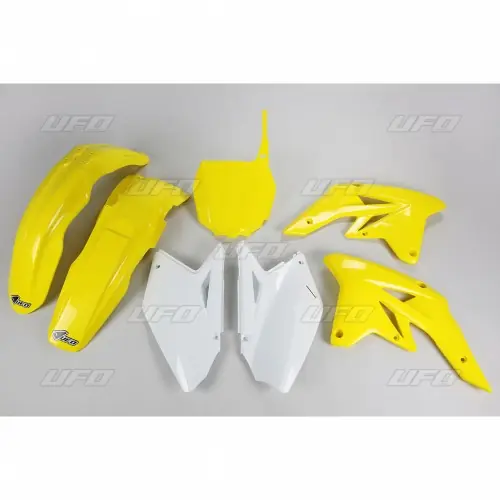 Autentický UFO PLASTOVÁ SADA SUZUKI RMZ 250 '07-'09 BARVA OEM (BÍLÁ/ŽLUTÁ - SE ŽLUTOU SPZ) (SU407BE999)