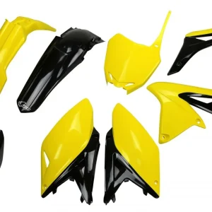 UFO KOMPLETNÍ PLASTOVÁ SADA S KRYTY TELESKOPŮ SUZUKI RMZ 250 '10-'18 BARVA OEM '14-'16 (ŽLUTÁ/ČERNÁ) (SU416E999) Bezpečná Platba