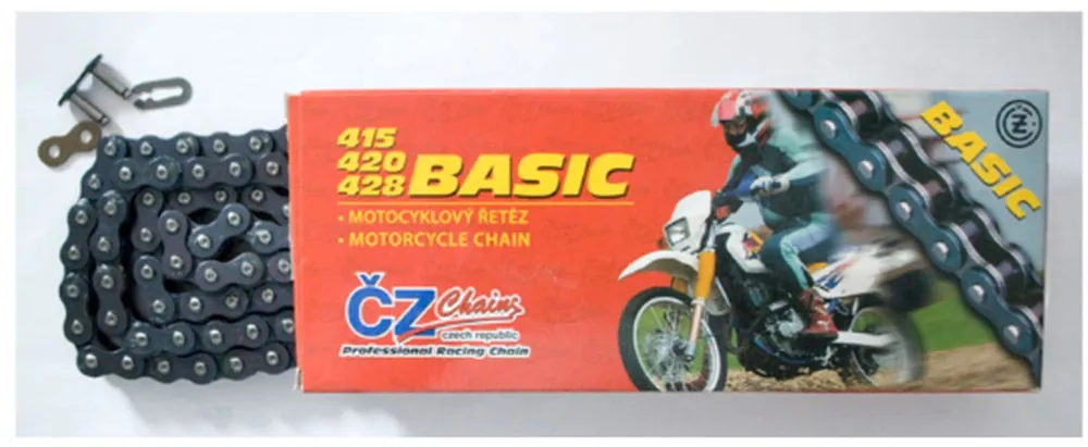Tovární Cena CZ HNACÍ ŘETĚZ 420 BASIC (420S) (120 ČLÁNKŮ) (19,0 KN) + SPOJOVACÍ MATERIÁL