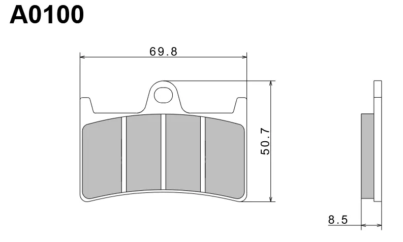 BRZDOVÉ DESTIČKY NISSIN KH252 / KH380 PREMIUM SEMI-METALLIC (SINTERED METALLIC) (ECE R90) (MADE IN JAPAN) (2P-210NS) Zlevněný