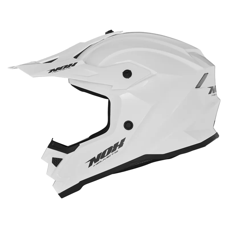 NOX CROSS / OFFROAD HELMA N761 SOLID KID JUNIOR (CHILD) BARVA LESKLÁ BÍLÁ VELIKOST L (MIKROMETRICKÁ PŘEZKA) Nejlepší Volba