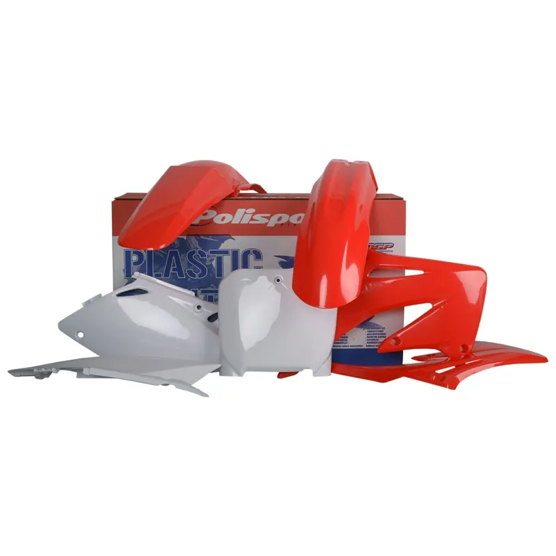 POLISPORT Výprodej SADA PLASTŮ HONDA CRF 450R '02-'03 BARVA ČERVENÁ BÍLÁ OEM Levný