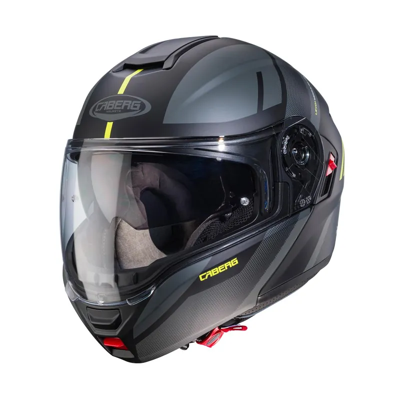 Nejlepší Volba CABERG PROMOTION FLIP-UP PŘILBA MODEL LEVO X MANTA BARVA MATNÁ ČERNÁ/ŠEDÁ/FLUO ŽLUTÁ VELIKOST S (VČETNĚ PINLOCKU)