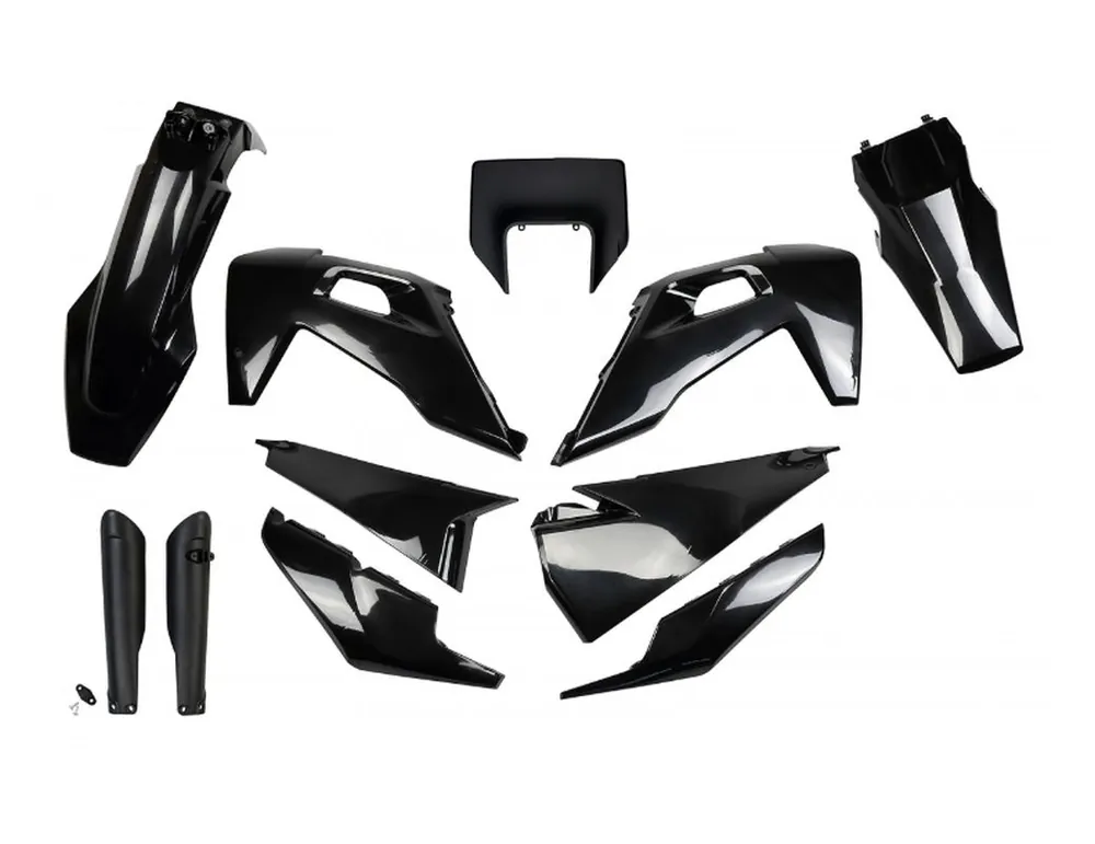 Nejprodávanější UFO FULL KIT WITH TELESCOPE COVERS HUSQVARNA TX / TE 125 150 250 300 '20-'22, FE 350 450 501 '20-'23 BARVA ČERNÁ