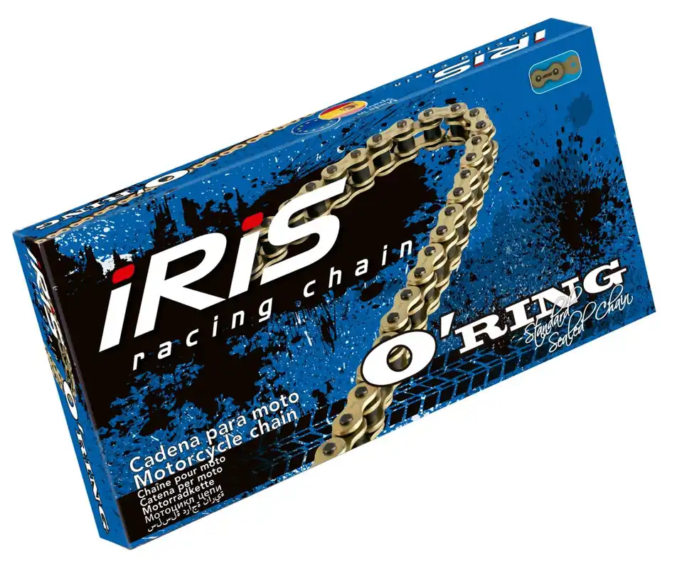 Poslední Šance IRIS DRIVE CHAIN 525 OR-100 (100-LINK) O-KROUŽEK (OTEVŘENÝ + UZÁVĚR) ZLATÁ BARVA (DO 750CCM) (37,0KN)