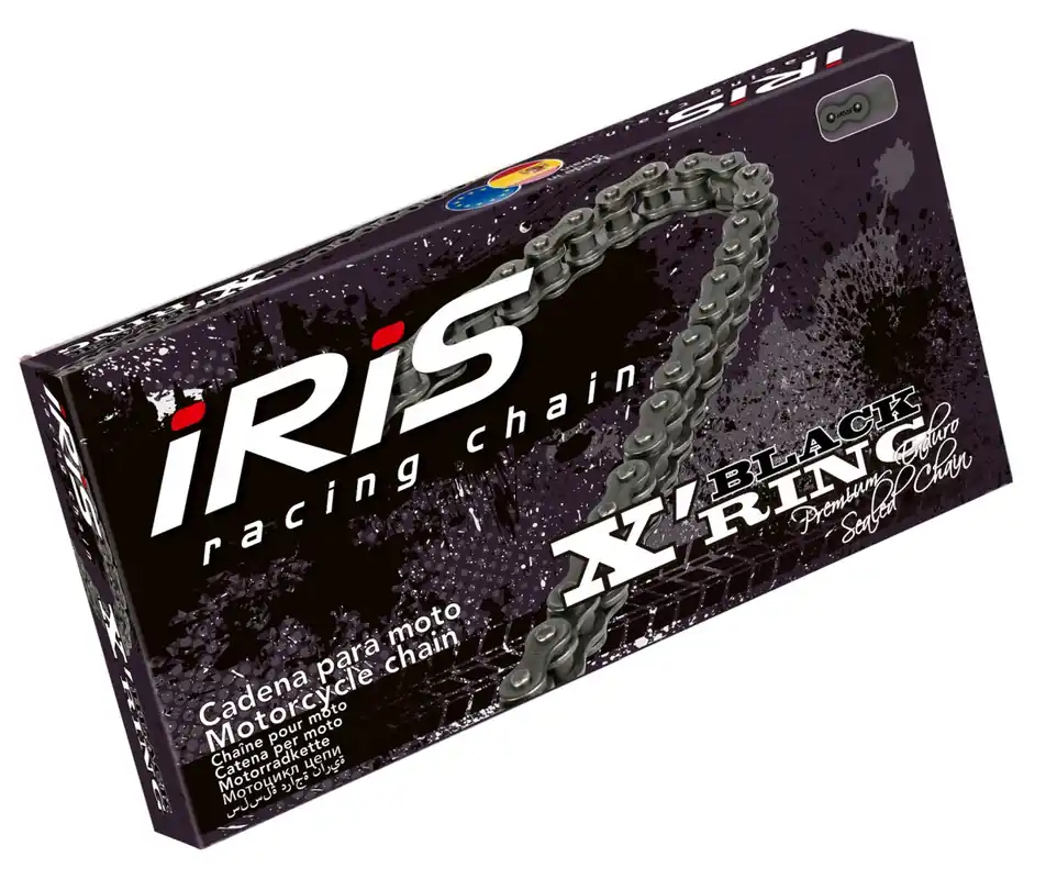 IRIS DRIVE CHAIN 525 XR-112 (112 ČLÁNKŮ) X-RING (OPEN + CAP) BARVA ČERNÁ (DO 900CCM) (39,0KN) Cenová Bomba