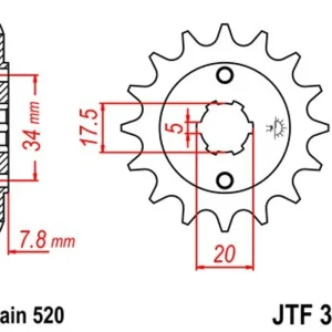 Nejlepší Volba Řetězové kolečko JT JTF 327-11 11 zubů, 520