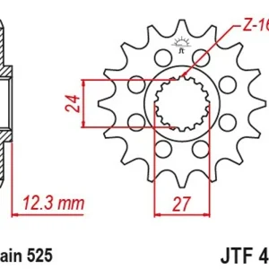 Řetězové kolečko JT JTF 444-17 17 zubů, 525 Levný