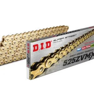 ZVM-X série X-Kroužkový řetěz D.I.D Chain 525ZVM-X2 128 článků Zlatá/Zlatá Originální