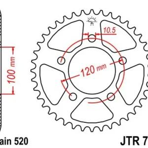Nízká Cena Řetězová rozeta JT JTR 703-40 40 zubů, 520