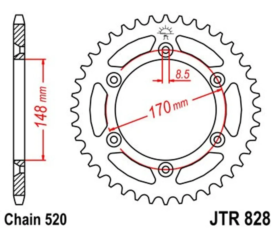 Poslední Šance Řetězová rozeta JT JTR 828-48 48 zubů, 520
