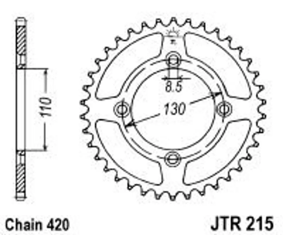 Řetězová rozeta JT JTR 215-56 56 zubů, 420 Cenově Výhodný