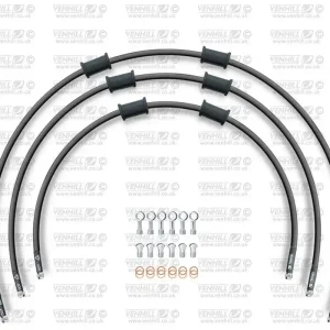 Značkový STANDARD Hadice přední brzdy sada Venhill POWERHOSEPLUS TRI-9001FS-BK (3 hadice v sadě) černé hadice, nerezové koncovky